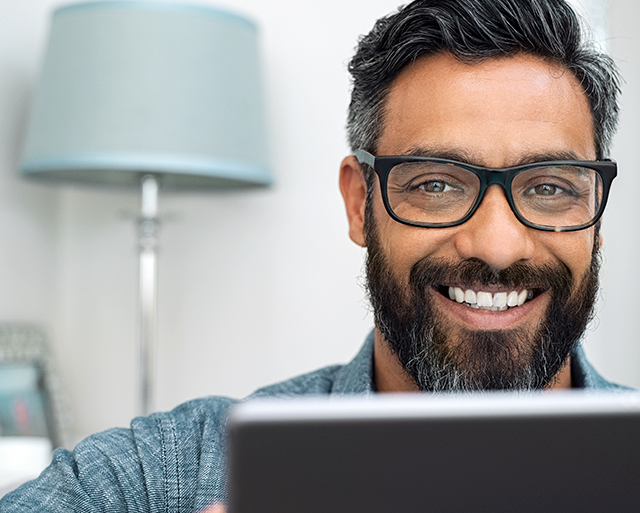 A man who is working from home