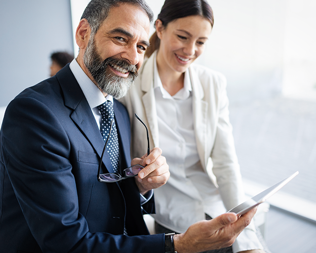 Business man with tablet