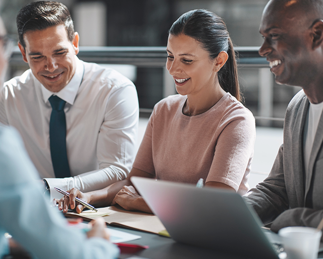 Team members are working together