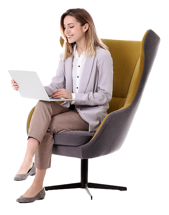 Business woman with the laptop