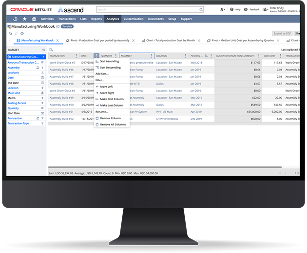 NetSuite manufacturing on the desktop