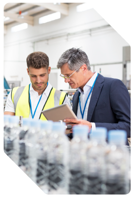 Beverage-Manufacturer-Business-Leader-on-Bottling-Line