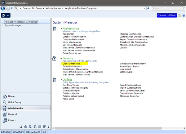 Figure 1 - User Maintenance