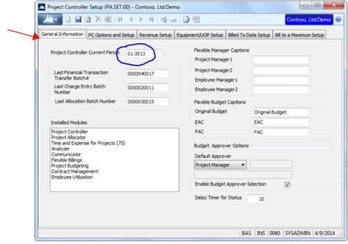 Project-Controller-Setup---General-Information-Tab