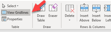 gridlines - view gridlines