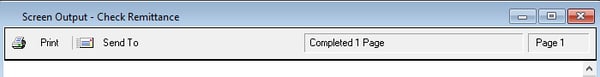 screen output - check remittance